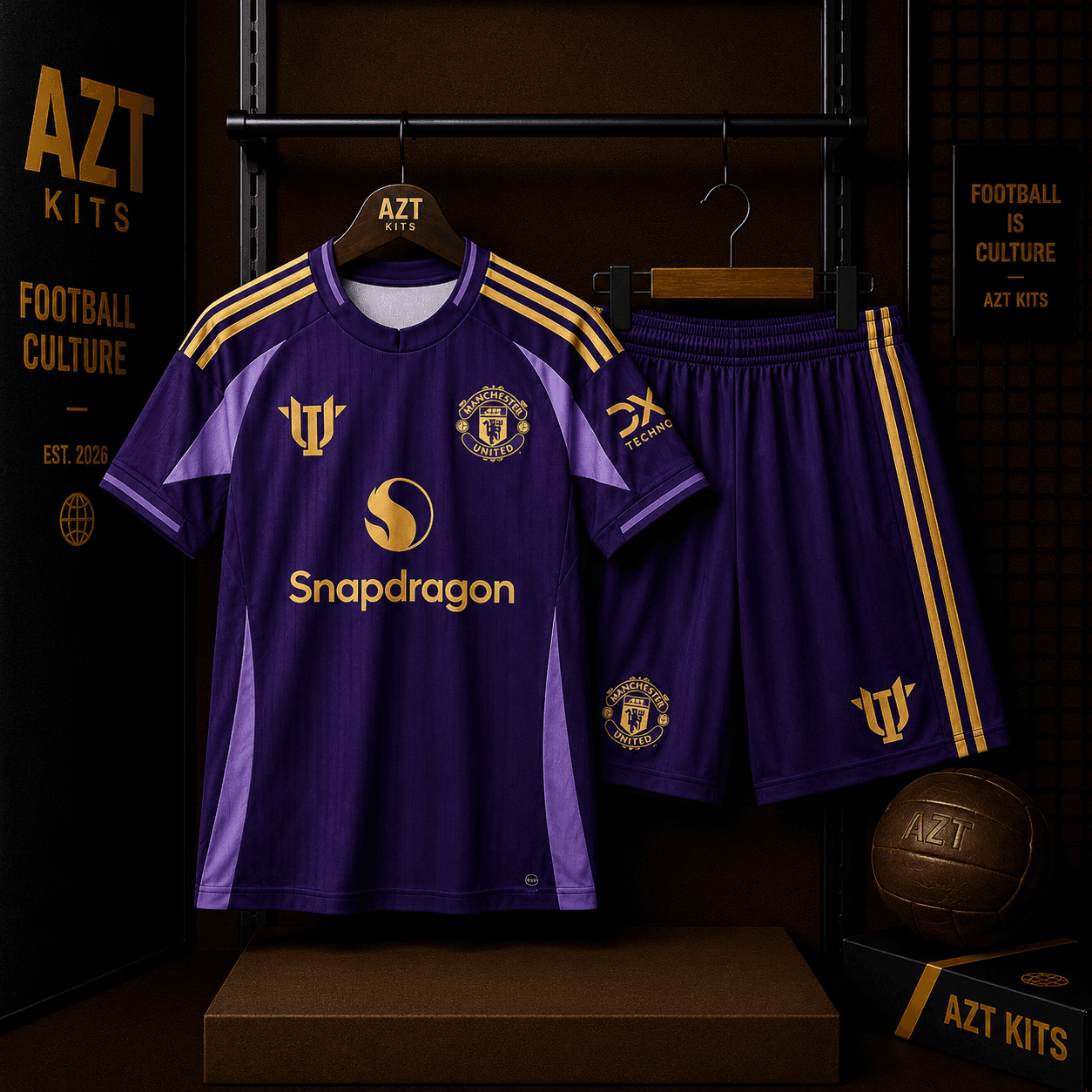 Manchester United Concept Jersey — Purple Gold Snapdragon Edition