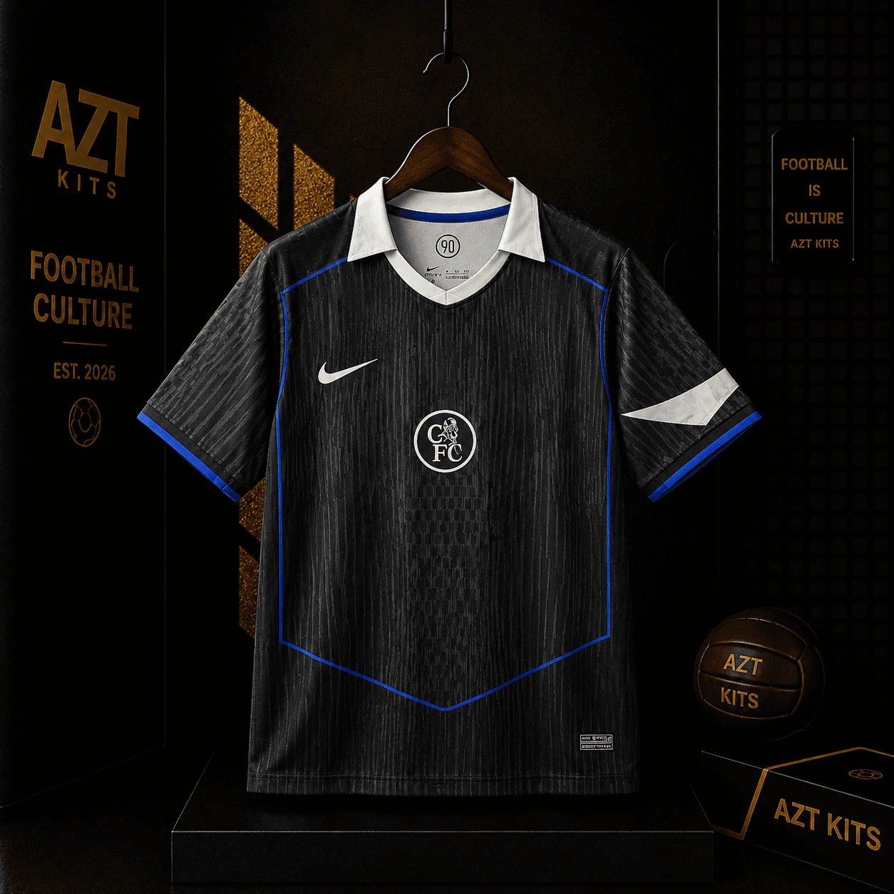 Chelsea 2024/25 Away Jersey — Nike Black Heritage Edition