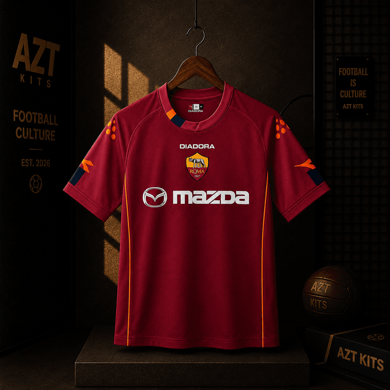 AS Roma 1999/00 Home Jersey — Totti #10 Diadora Mazda Edition