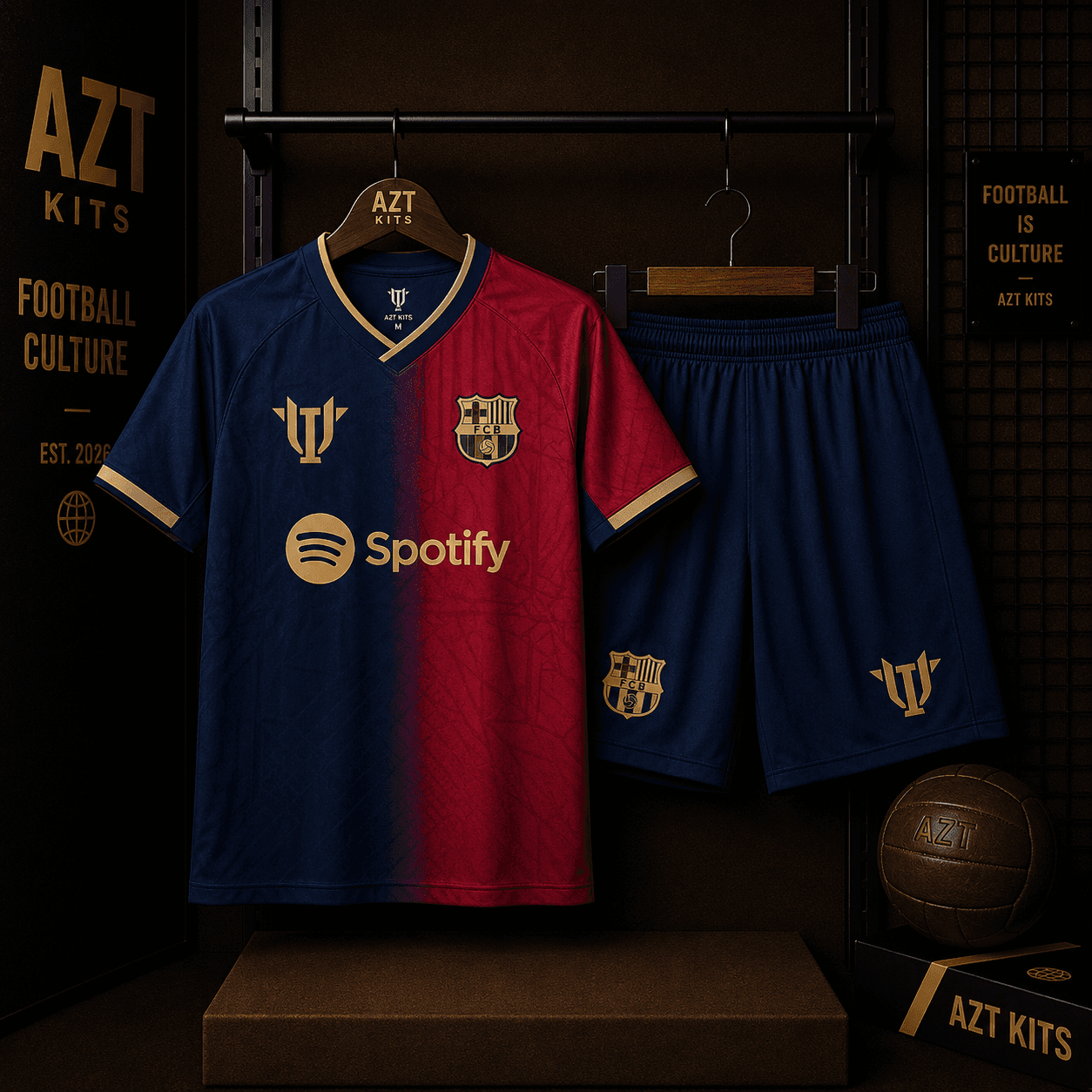 FC Barcelona Concept Jersey — Blaugrana Gold Gradient Edition