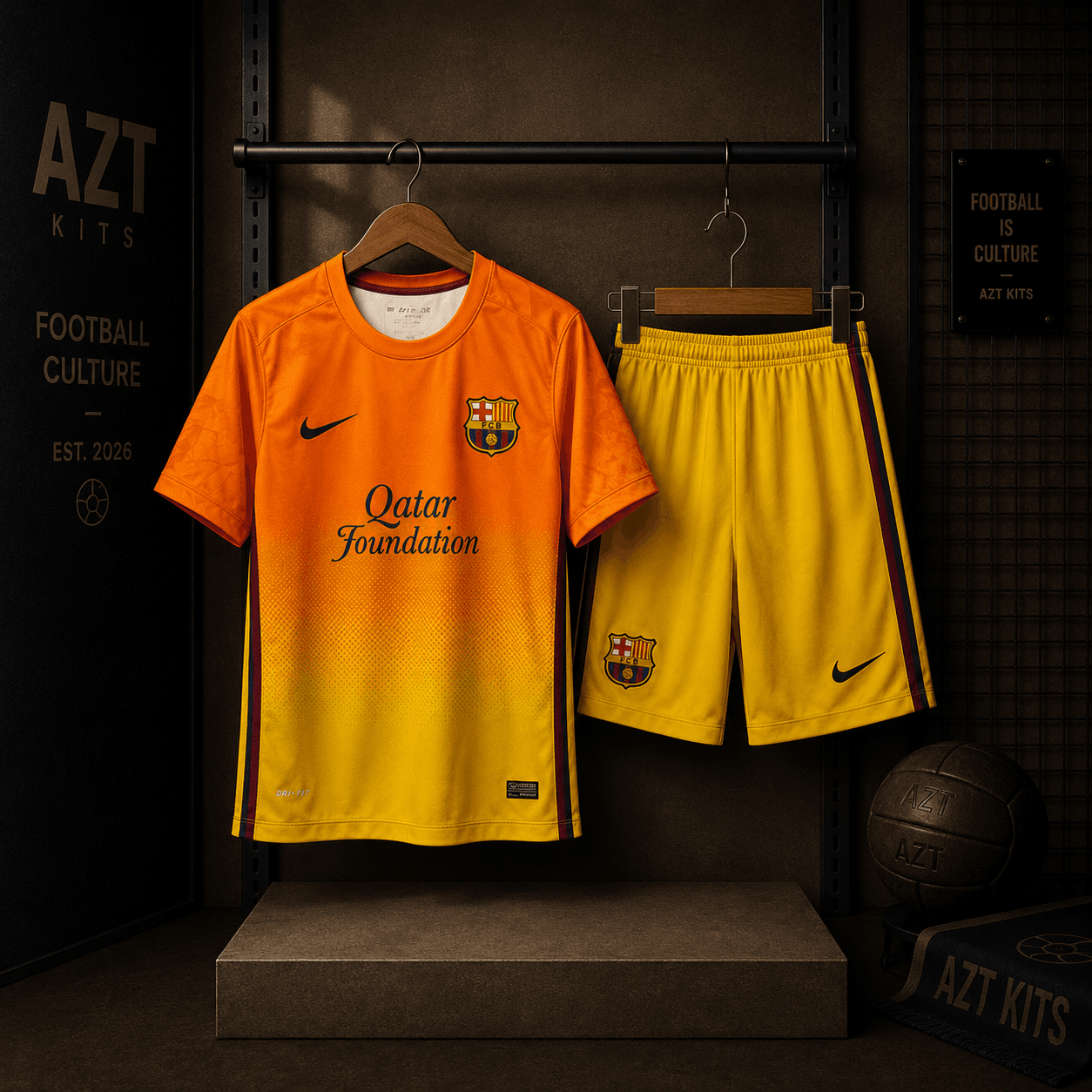 FC Barcelona 2012/13 Away Jersey — Orange Gradient Edition