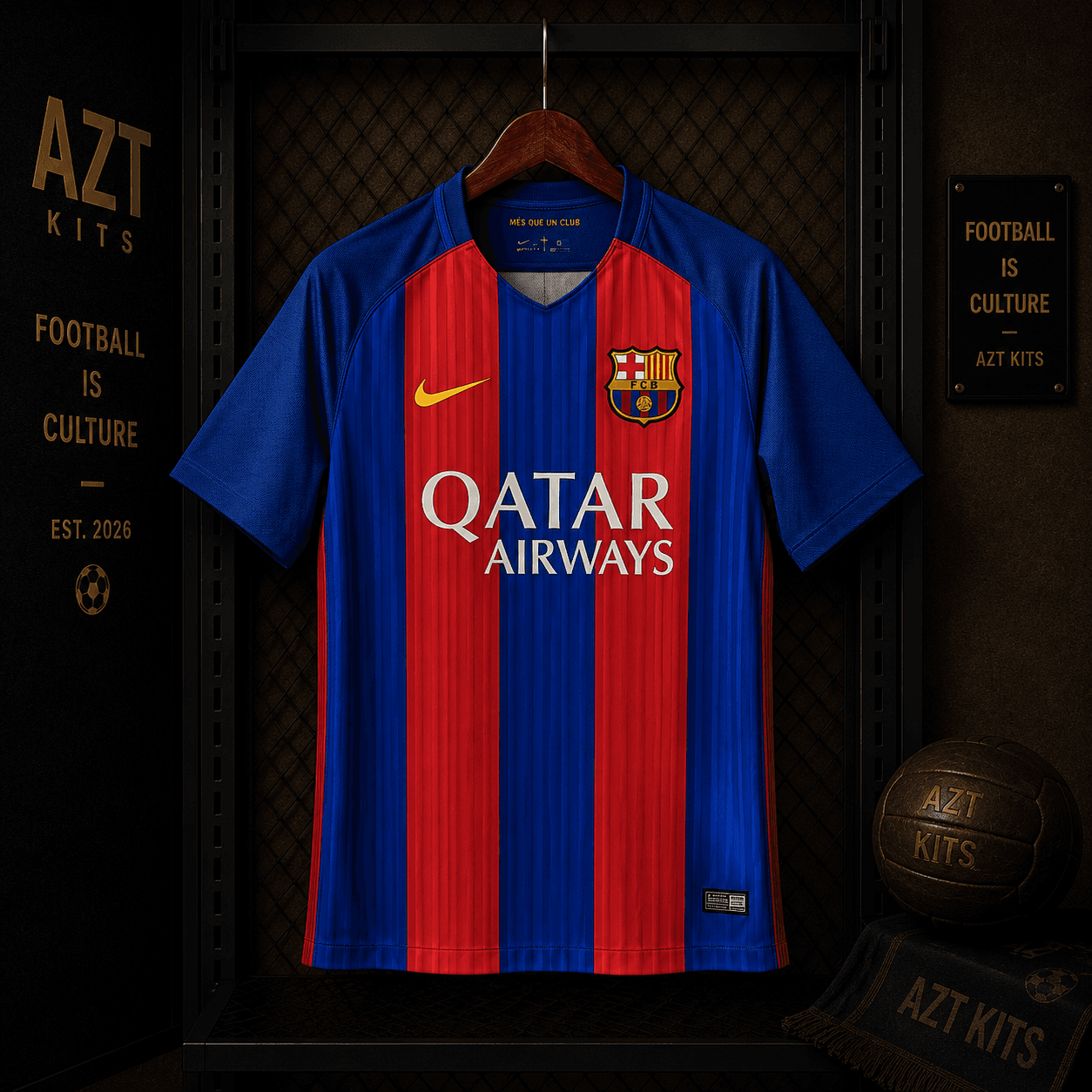 FC Barcelona 2016/17 Home Jersey — Qatar Airways Era