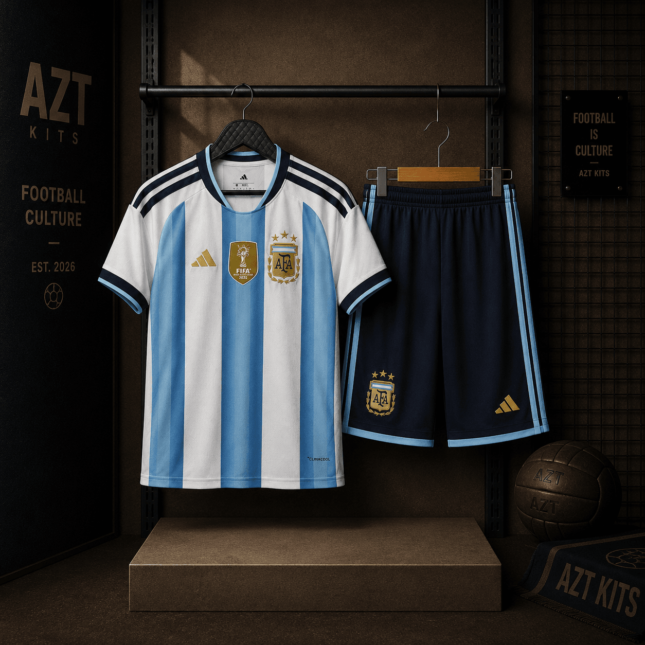 Argentina 2026 Home Kit — Adidas Gradient Stripe Edition