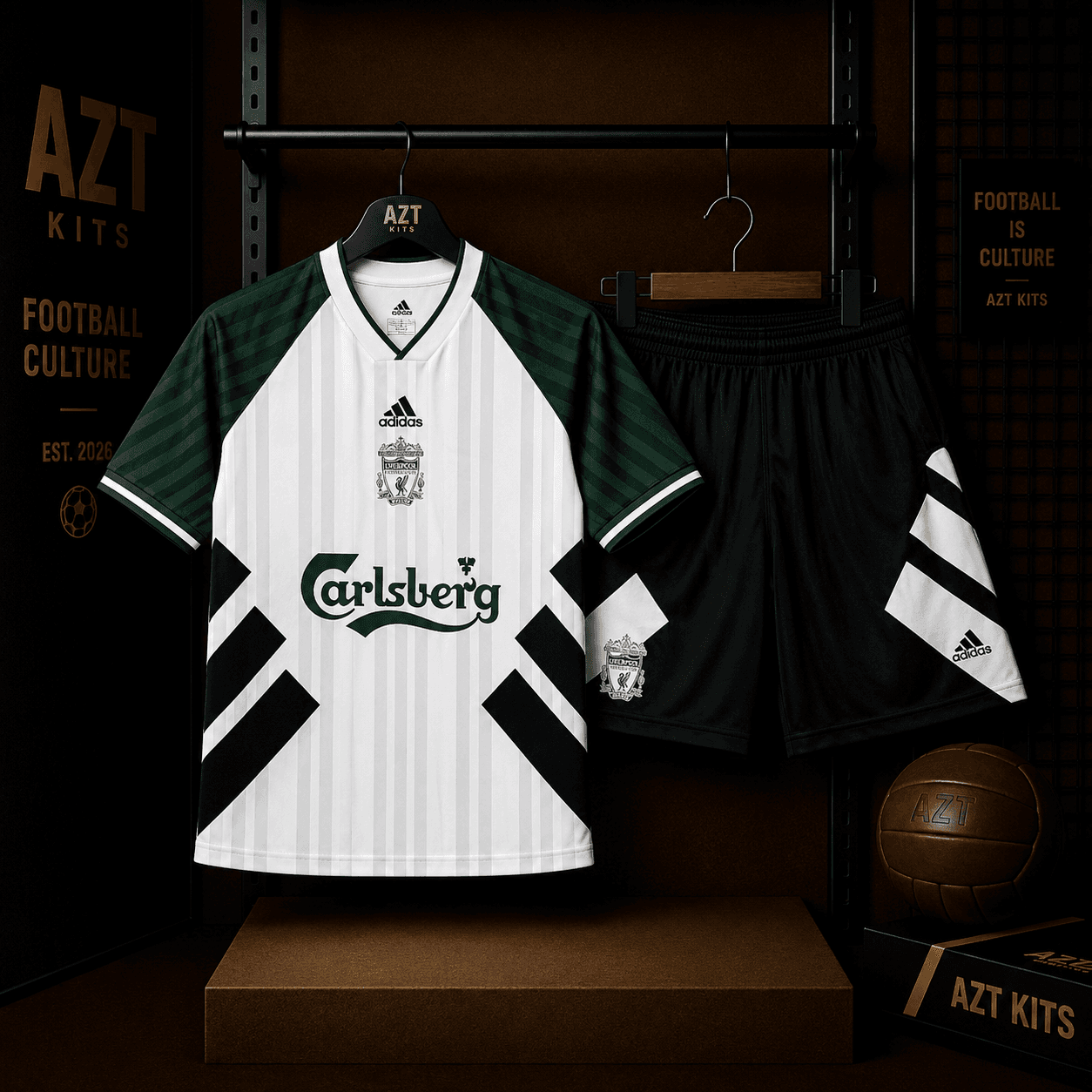 Liverpool 1995/96 Away Jersey — Green Carlsberg Edition