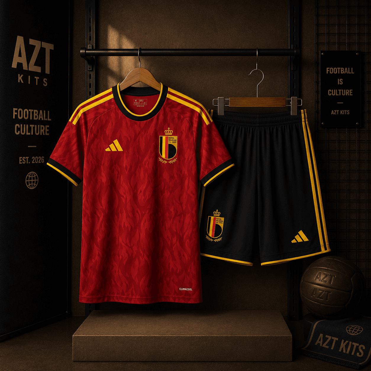 Belgium 2026 Home Kit — Adidas Red Devils Flame Edition