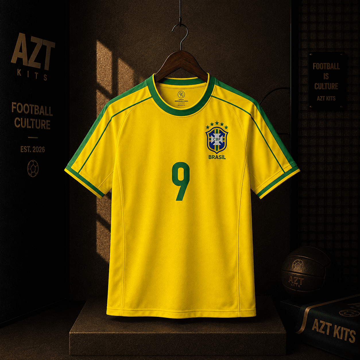 Brazil 1998 World Cup Home Jersey — Ronaldo #9 Edition