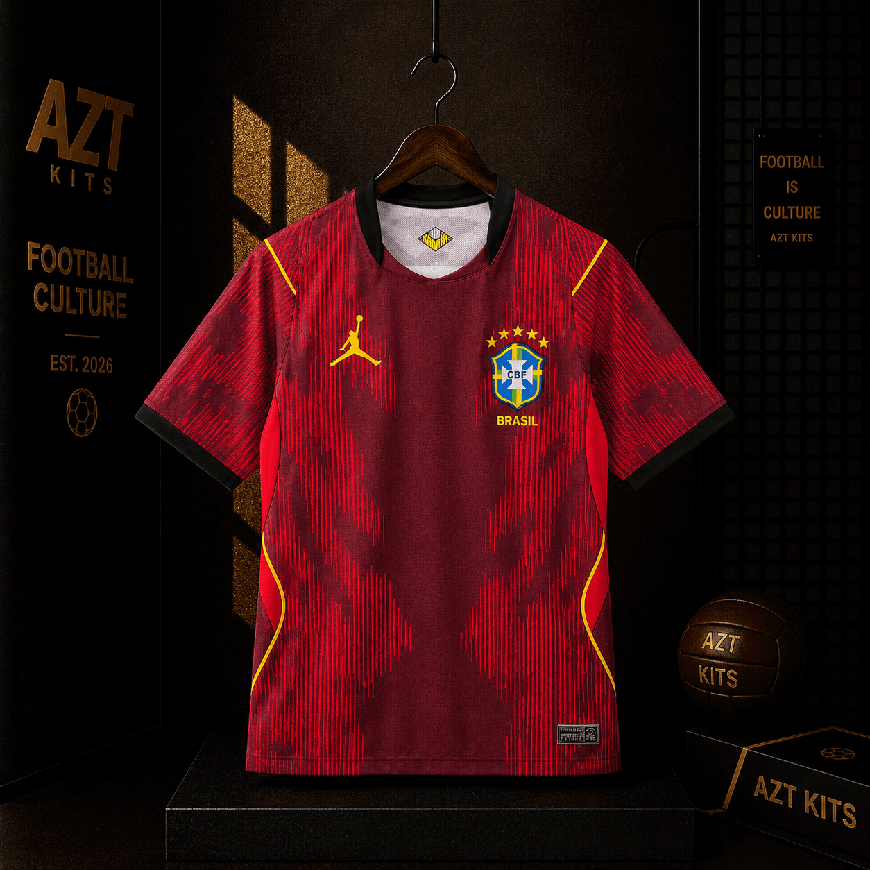 Brazil Concept Jersey — Jordan Brand Crimson Red Edition