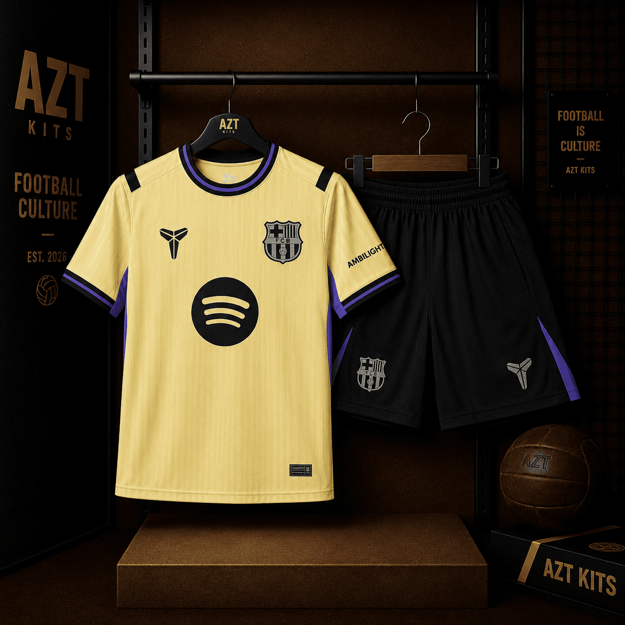 FC Barcelona Gold Concept Jersey — Kobe Black Edition